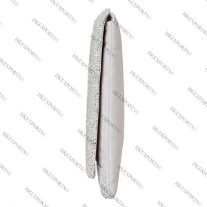 Beaded White Clutch Bag with Bride Lettering Elegant Wedding Party Purse for Women - Product Image 3