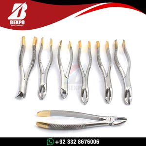 Pinzas de Extracción Dentales de Acero Inoxidable de Alta Calidad, Instrumentos Quirúrgicos Dentales Chapados en Oro de Bexpo International - Product Image 3