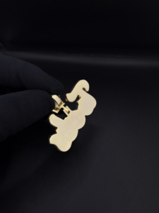 Pendentif Couronne et Croix Chrétienne en Diamants Sertis avec Motif Damier, Plaqué Argent, Style Hip Hop - Product Image 4
