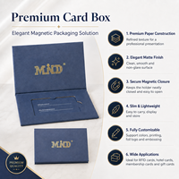 Boîte en carton magnétique personnalisée avec logo en feuille d'or, finition mate, pour emballage de cartes RFID NFC, cartes-clés d'hôtel, cartes de membre, cartes-cadeaux