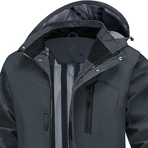 Chubasquero para hombre de talla grande, poliéster suave, impermeable, Capucha con cuello levantado, elegante moda callejera hecha por Dress Sports - Product Image 2