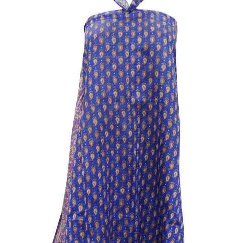 Indian Sari De Seda Do Vintage Patchwork dupla camada saia do envoltório Reversível-Magia Envolvente Em Torno de saias vestido de praia desgaste Étnico