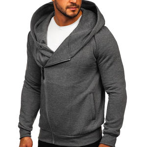 Fabricants de vêtements sur mesure, sweat à capuche pour homme en tissu molletonné épais, coupe ample et carrée, broderie, coutures blanches, fermeture éclair - Product Image 3