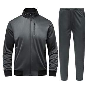 Wholesale Sweatsuits Custom Embroidery Logo Zip up Jacket and Pant Jogger Sets Cotton French Terry 2 Piece Set Tracksuits <b>Men</b> - Product Image 1