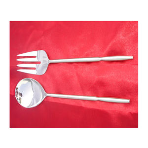 Hot Vantage Juego de servidores de ensalada de acero inoxidable Juego de cucharas de acero inoxidable Juego de servidores de ensalada de diseño simple niquelado pulido brillante - Product Image 1