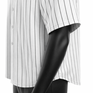 Camiseta de Béisbol Personalizada con Rayas Blancas, Cuello en V con Botones, Uniforme de Equipo Liso, Transpirable y de Secado Rápido - Product Image 4