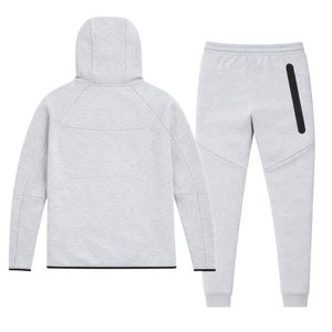 Conjunto Deportivo para Hombre, Chaqueta con Capucha y Cremallera Completa, Pantalones Deportivos, Estilo Windrunner, Color Gris Jaspeado, para Entrenamiento Atlético - Product Image 2