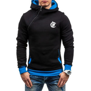 Ropa de hombre Sudaderas para hombre Camisa con capucha Pullover Nuevo en otoño Invierno Casual Sudadera con capucha Cremallera diagonal Impreso Moda Tops - Product Image 4