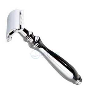 Maquinilla de afeitar de seguridad de doble filo ergonómica de acero inoxidable, instrumento de belleza para afeitado clásico, suministro de barbería y venta al por menor - Product Image 6