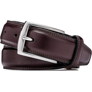 Ceinture en cuir de vachette à prix d'usine pour hommes et femmes, logo personnalisé, boucle en cuivre faite à la main, style vintage carré solide et décontracté - Product Image 2