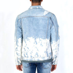 Veste en jean à double combinaison de couleurs unies Veste d'extérieur de la plus haute qualité avec poches arrière et avant personnalisées Veste - Product Image 3