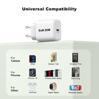 Cargador Rápido de 20W Directo de Fábrica, Adaptador Portátil USB C para Teléfono Móvil, Cargador de Pared PD para iPhone y Samsung, Cargador PPS Gan