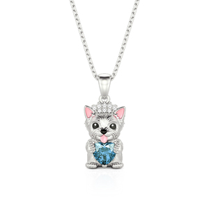 Collier personnalisé Jeulia Petland pour Yorkshire Terrier avec pierre de naissance en forme de cœur - Product Image 5