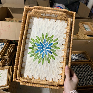 ถาดหวายสำหรับช่างฝีมือพร้อมดีไซน์แบบฝังงานฝีมือทำจากไม้ไผ่รักษ์โลก - Product Image 2