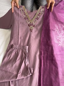 Wine Color Silk With Handwork Work Salwar Suit, Pakistani Salwar Kameez Dupatta Dress, Wedding Function Wear. - Product Image 2
