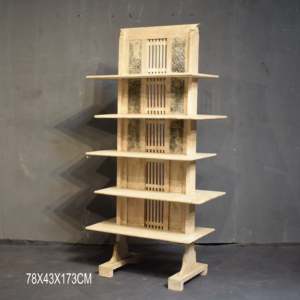 Étagère à livres en bois sur pied pour salon, installation gain de place - Product Image 5