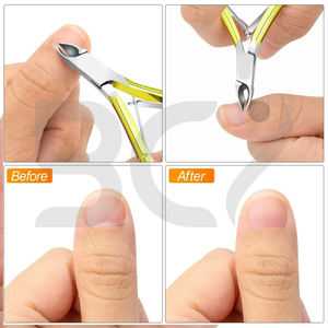 Pinza para cutículas de uñas de acero con mango liso con cuchillas extra afiladas Pinza para cutículas de punta de 7mm para uso en el cuidado de las manos de belleza - Product Image 6