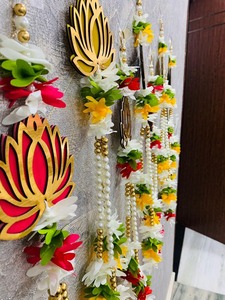 Lotus décoratif coloré indien suspendu pour décorations murales de mariage pour escaliers et toile de fond Ganpati - Product Image 3