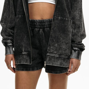 Sweat à capuche en toile respirante écologique pour femme, style hip-hop surdimensionné avec logo personnalisé imprimé sur le devant - Product Image 3