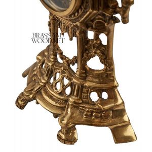 Reloj decorativo de latón antiguo con diseño adornado recortado, artesanía vintage y estilo clásico elegante para la decoración del hogar - Product Image 5