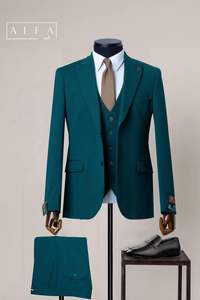 Costume d'affaires Slim Fit pour homme 80% laine 20% polyester parfait pour le bureau et les cérémonies - Product Image 2