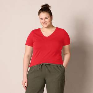 <b>Women's</b> Plus Size Summer <b>T</b>-<b>Shirt</b> Light Knit Soft Surface Breathable <b>Stretch</b> Slim Fit Eco-Friendly Spandex/Cotton - Product Image 5