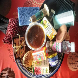 Coffret cadeau de spa marocain Hammam |   Savon noir, Gant Kessa, Argile Ghassoul, Huile d'argan, Eau de rose, Pack exfoliant, Ensemble de luxe pour spa, Pro - Product Image 1