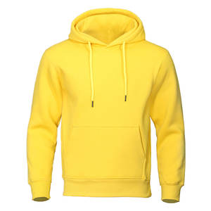 Sudadera con Capucha Personalizada para Hombre, Color Amarillo Claro, Felpa, Premium, Gruesa, Estilo Urbano, Venta al por Mayor de Fábrica, MOQ Bajo, Ropa al por Mayor - Product Image 1