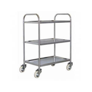 รถเข็นบริการ 3 ชั้น สแตนเลส สำหรับโรงพยาบาล - Product Image 1