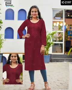 Ropa de estilo indio para mujeres, falda de trabajo con bordado pesado, hendidura lateral lista para Kurti, talla grande disponible, diferentes colores - Product Image 5