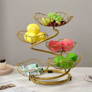 Plateau à fruits multi-niveaux en laiton, design industriel Art Déco, luxe léger, pour mariage, maison, salon, table, sec, vente chaude - Product Image 1