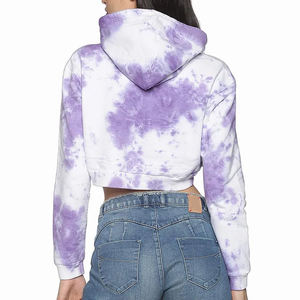 Sweat-shirt court à capuche pour femme, haute qualité, personnalisable avec logo, manches longues, respirant, couleur unie, hiver, vente en gros OEM - Product Image 2