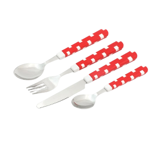 Cuillère Fourchette en Acier Inoxydable Fabriquée à la Main Finition Argentée Poignées Colorées Ensemble de Couverts Couverts pour Mariages Usage Domestique et Hôtel - Product Image 2