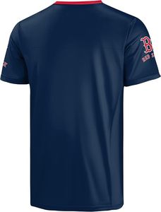 <span class=keywords><strong>Camiseta</strong></span> Azul Marino de los <span class=keywords><strong>Boston</strong></span> Red Sox con Logotipo B Rojo, Cuello en V, Material de Poliéster, Diseño Deportivo Resistente - Product Image 3