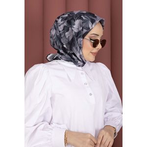 Floral Pattern Black Scarf Series Elegant Headpiece and Neckerchief - Product Image 3