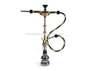Farida Traditional Egyptian Brass Hookah Set Deep Hand Engraved Two-Level Design 6 Hookahs Per Outer Carton Glass <b>Vases</b> Luxury - Product Image 4