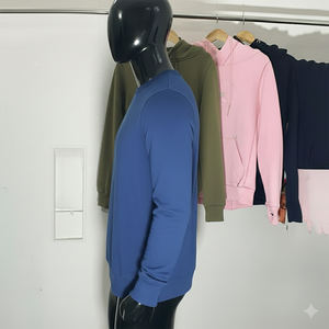 Eco Cotton <b>Men's</b> Winter Sweatshirt <b>Fleece</b> Fabric OEM Service Low MOQ <b>Green</b> Certified Breathable & Quick Dry - Product Image 3