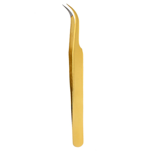 Pince à épiler pour cils à pointe pointue en gros, acier allemand, couleur or, pince à épiler pour cils de beauté avec taille personnalisée - Product Image 6
