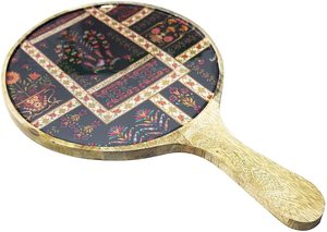 Meilleur support de service en bois pour pizza et plateau à fromages et charcuteries avec poignée en bois, compatible micro-ondes et lave-vaisselle, taille personnalisable - Product Image 3