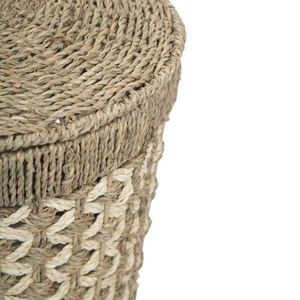 Cesta de almacenamiento de hoja de palma de algas marinas naturales, decoración del hogar de granja hecha a mano - Product Image 5
