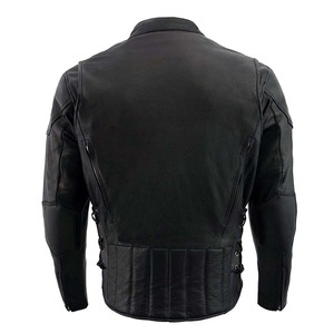 Chaqueta de cuero sintético personalizada para hombre, estilo casual de invierno, con cuello alto, tipo bomber, chaqueta de motociclista. - Product Image 4