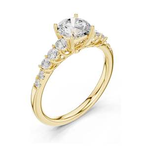 Bague de fiançailles en diamant de laboratoire rond brillant de 1,40 carat, clarté VVS-VS EF, or 18 carats, 14 carats, 10 carats et argent 925, rose, jaune - Product Image 4