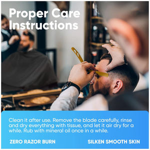 Kit de maquinilla de afeitar de peluquero de acero inoxidable dorado profesional con 100 cuchillas de borde recto desechables incluye cuchillas individuales - Product Image 2