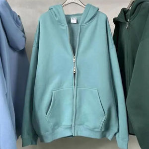 เสื้อฮู้ดโอเวอร์ไซส์ผู้ชายโอเวอร์ไซส์มีซิปคู่โลโก้แบบกำหนดเองผ้าฝ้าย100% รุ่นออกแบบได้ - Product Image 1