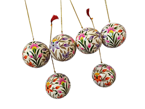 Kashmir Handmade Christmas <b>Tree</b> <b>Stand</b> Accessories Paper Mache Baubles and Ornaments Elegant Christmas Ball Decorations - Product Image 5