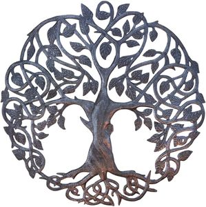 Arbre de vie métal mur Art contemporain fer oeuvre décor celtique arbres généalogiques rond moderne Plaque, fait à la main - Product Image 2