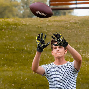 ถุงมือหนัง PU ถุงมือฟุตบอลรับอเมริกัน - Product Image 6