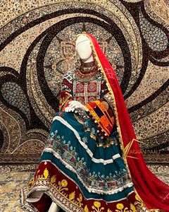 Vêtements traditionnels afghans Salwar Kameez en coton de soie ethnique pour filles-623 Produit en vente - Product Image 5