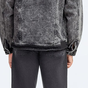 Vestes en jean d'hiver personnalisées à prix de gros avec logo frontal, manches longues respirantes, design uni vierge - Product Image 6