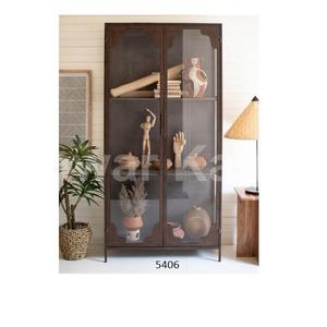 Gabinete de metal y vidrio de estilo único para el hogar, sala de estar, sala de estudio, exhibición de almacenamiento de oficina - Product Image 1
